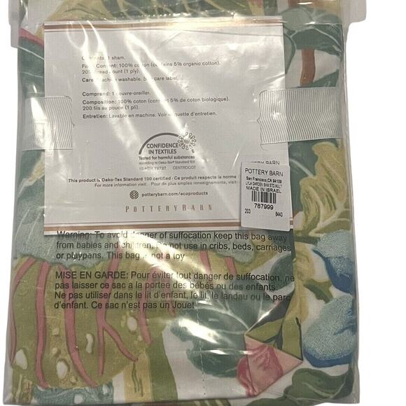 Pottery Barn Pillow Sham Lyla Reversible Cotton Standard NWT Country Cottage - Picture 6 of 7